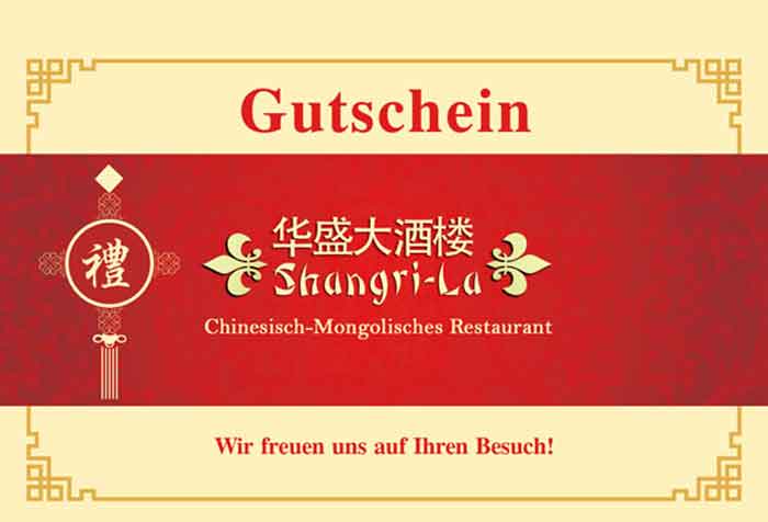 Gutschein Restaurant Shangrila Regensburg